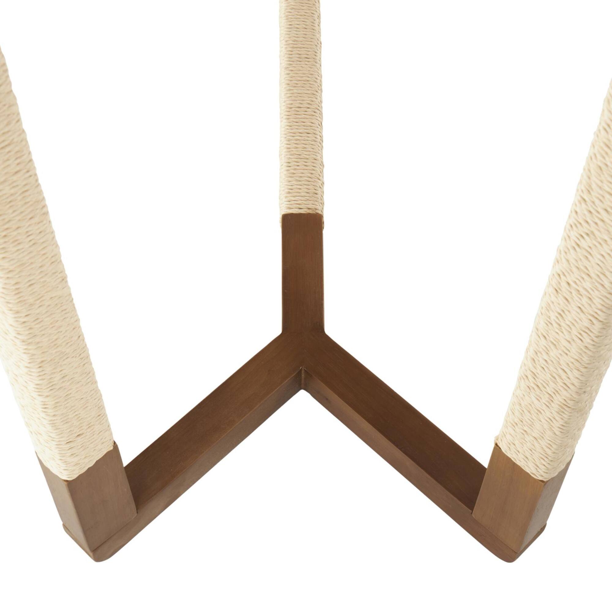 47.25" Brown Wooden Living Room Console Table with Rope Wrapped Frame